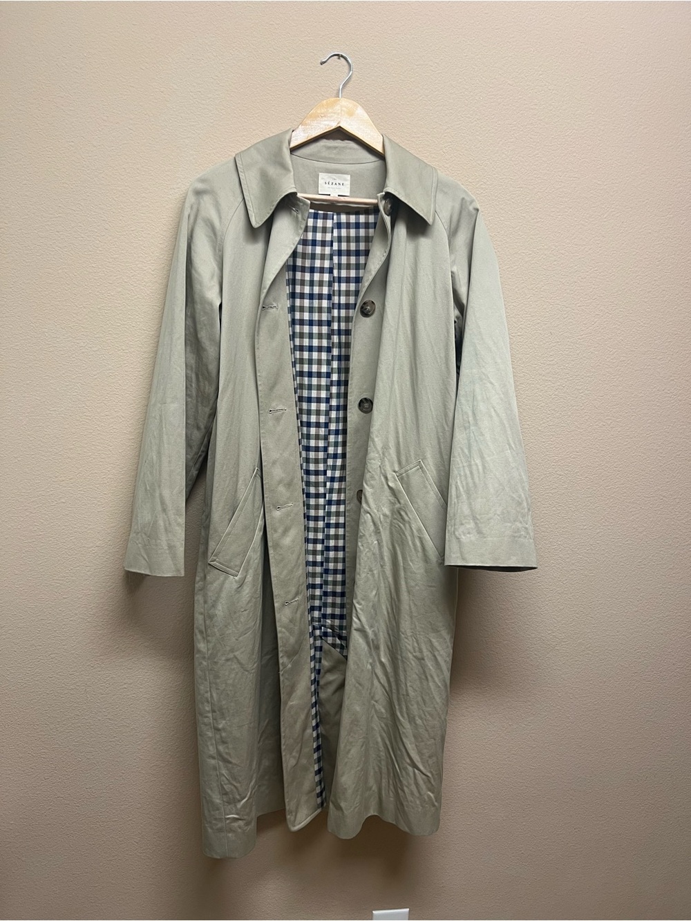 Sezane Clyde trench coat light beige size 34